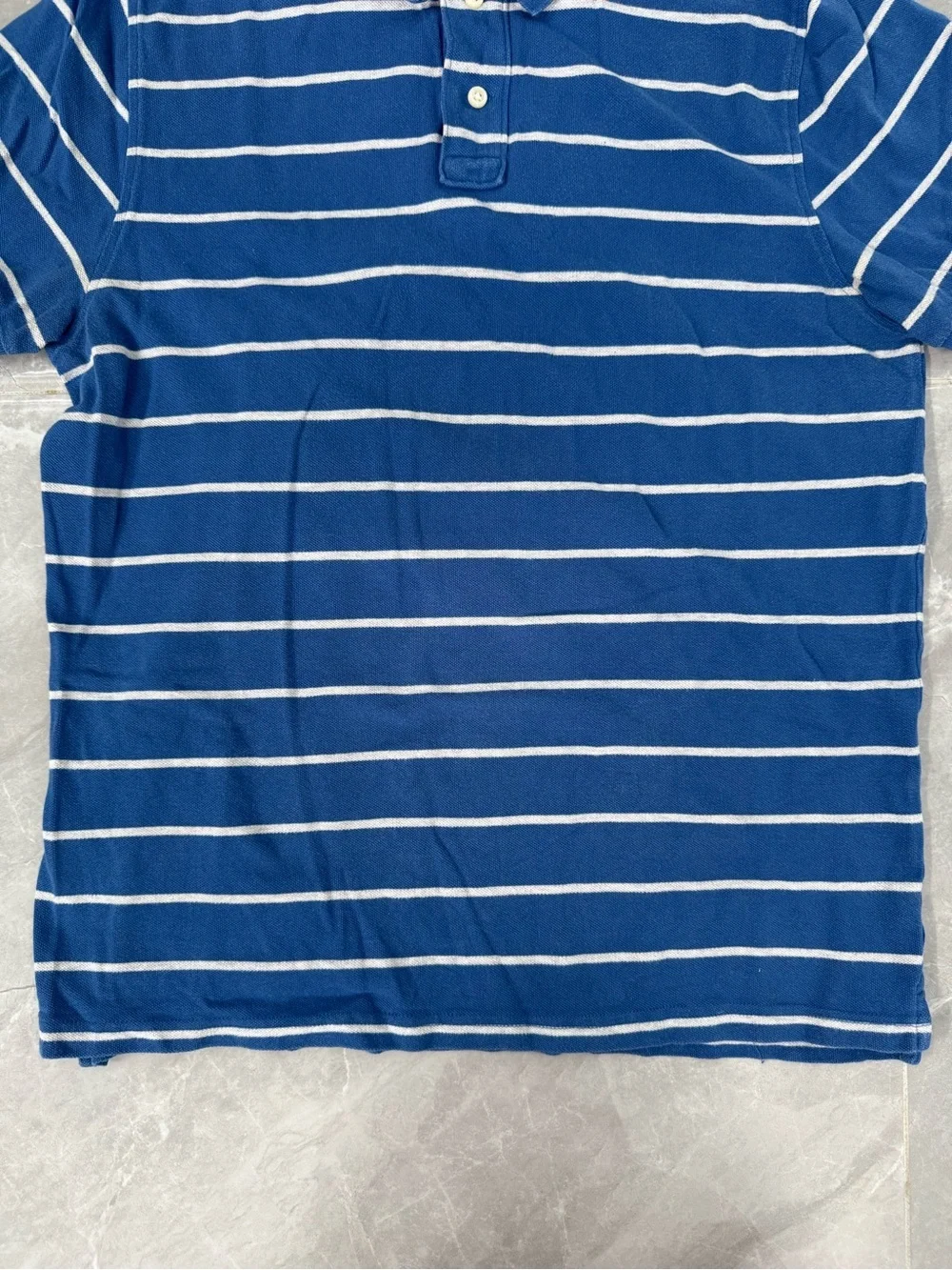 Men’s J. Crew Striped Short Sleeve Polo Short Preppy Classic Collar Cotton Large